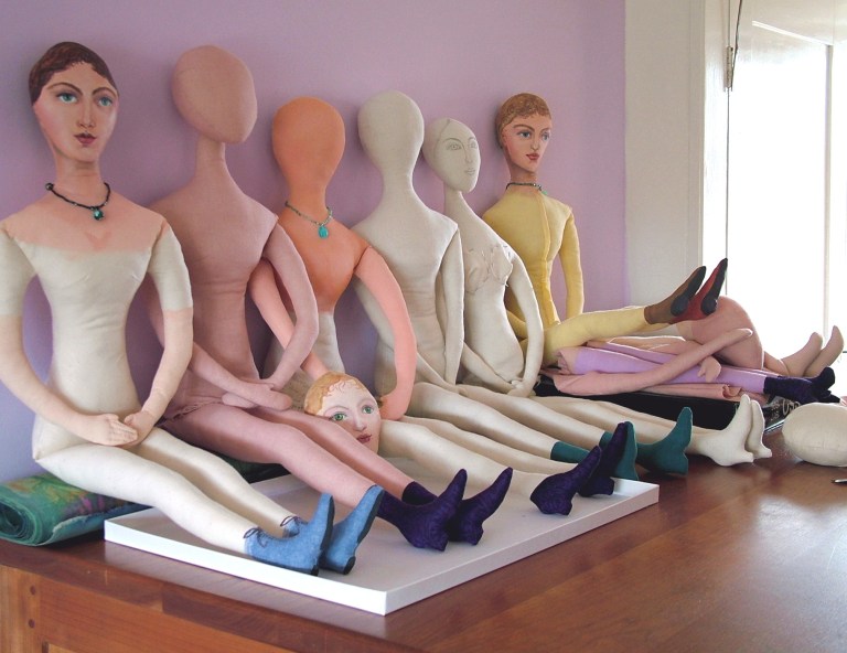 Early doll prototypes. Art Muse doll by Marina Elphick. Art dolls uniquely hand designed, commissions taken.