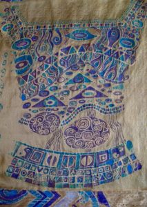 Batik Art on silk, Marina's Muses, inspired by artist's paintings, by Marina Elphick, handmade from finest hand dyed silks and cottons.