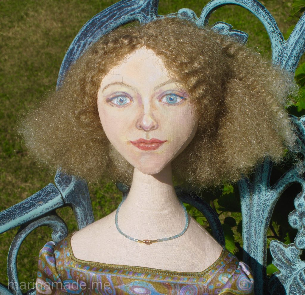 Art Muses, art-dolls inspired by artist's paintings, by Marina Elphick, handmade from finest hand dyed silks and cottons.