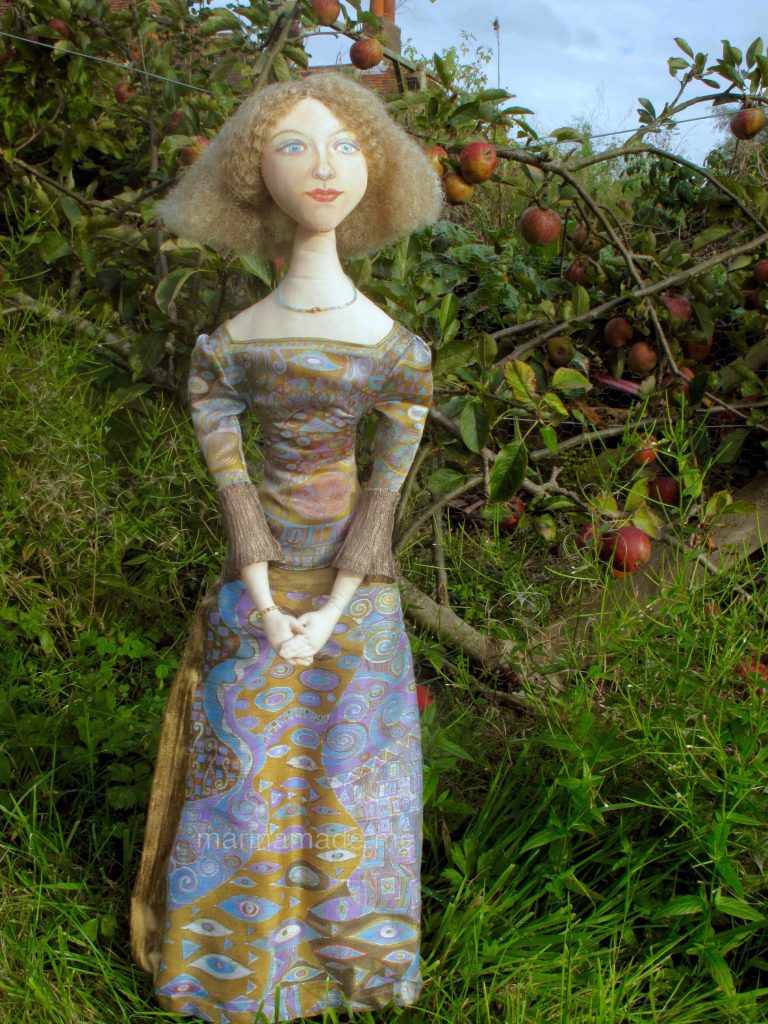 Art Muses, art-dolls inspired by artist's paintings, by Marina Elphick, handmade from finest hand dyed silks and cottons.
