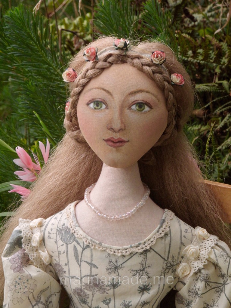 Marina's muses, individually hand made creations. Marina's muses are inspired by artists models, individually hand made using fine cotton lawns and silks. Art Muses, art-dolls inspired by artist's paintings, by Marina Elphick.
