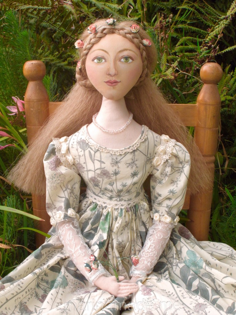 Marina's muses, individually hand made creations. Marina's muses are inspired by artists models, individually hand made using fine cotton lawns and silks. Art Muses, art-dolls inspired by artist's paintings, by Marina Elphick.
