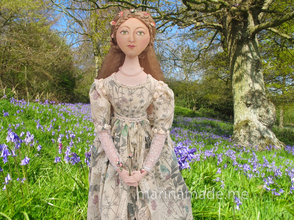 Marina's muses, individually hand made creations. Marina's muses are inspired by artists models, individually hand made using fine cotton lawns and silks. Art Muses, art-dolls inspired by artist's paintings, by Marina Elphick