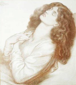 Drawing of Jane Morris by Dante Gabriel Rossetti 1871. Reference for Marina's Muses.