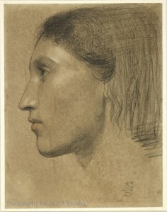Drawing of Fanny Eaton in profile by Frederick Sandys.