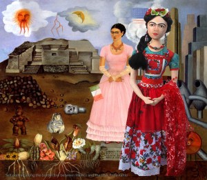 Frida Kahlo art muse wearing traditional Tehuana dress,by Marina Elphick.