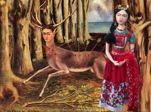 Frida muse, art figure hand made using vintage, hand dyed and Liberty cottons.