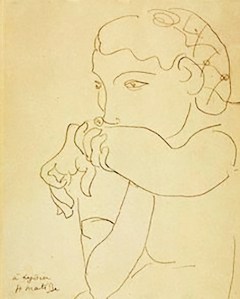 Pencil drawing of Lydia by Henri Matisse 1939.