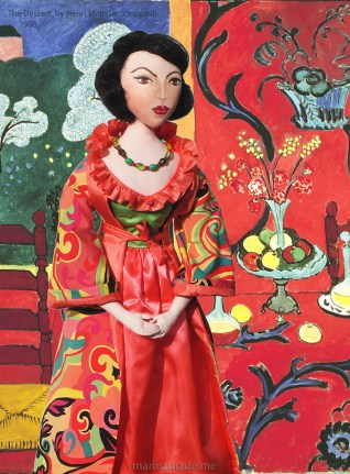 The Dessert: Harmony in Red, 1908 by Henri Matisse, cropped with muse, made by Marina Elphick.