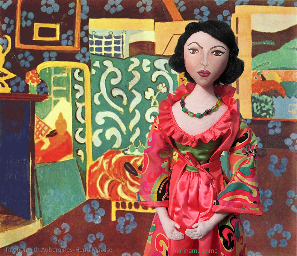 Matisse muse, Lydia set in Interior with Aubergines" by H. Matisse.