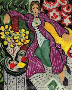 Woman in a Purple Coat, 1937, Henri Matisse. The figure's outfit inspired the coat for my Matisse muse.