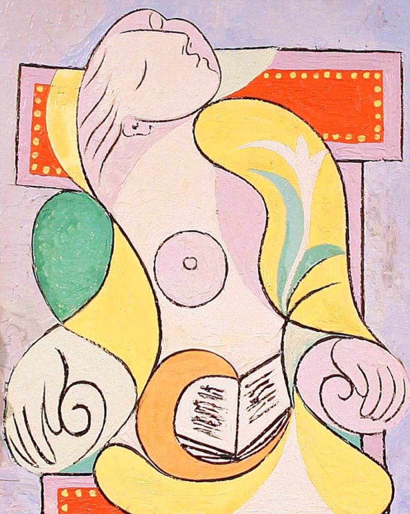 "La Lecture" by Picasso, 1932, showing his lover and muse Marie-Thérèse asleep.