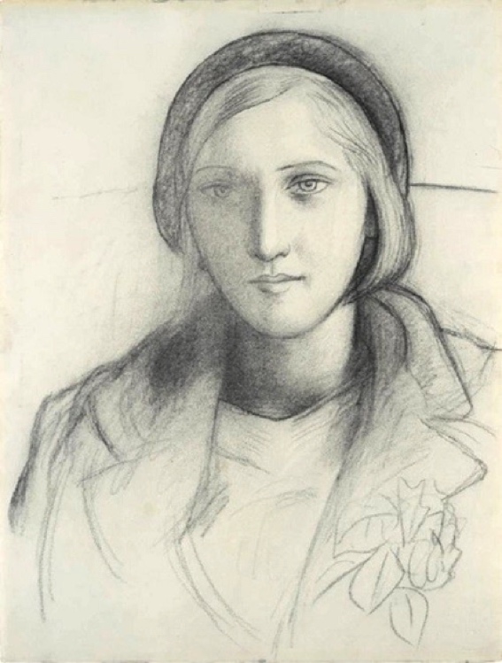 Charcoal sketch of Marie-Thérèse 1927, showing her youth and beauty. Picasso.