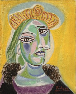Portrait of Dora Maar, 1938, by Pablo Picasso. This was one of the paintings that inspired my muse of Dora Maar, a photographer and artist in her own right . Muse and lover of Picasso.