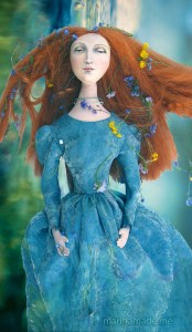 Ophelia drowning. Pre- Raphaelite Muse of Lizzie Siddal designed and sculpted in textiles by artist, Marina Elphick.