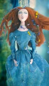 Lizzie muse as Ophelia. Lizzie muse designed and sculpted in textiles by artist, Marina Elphick.