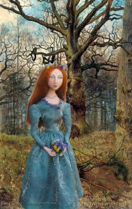 Lizzie muse in "The Spring Wood", by John Collier. Muse of Lizzie designed and sculpted in textiles by artist, Marina Elphick.