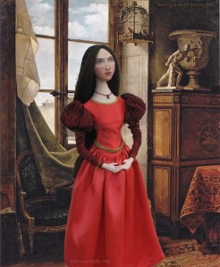 J.W. Waterhouse model Beatrice Flaxman inspired this muse, she is set in the artist's studio. Muse created by Marina Elphick.