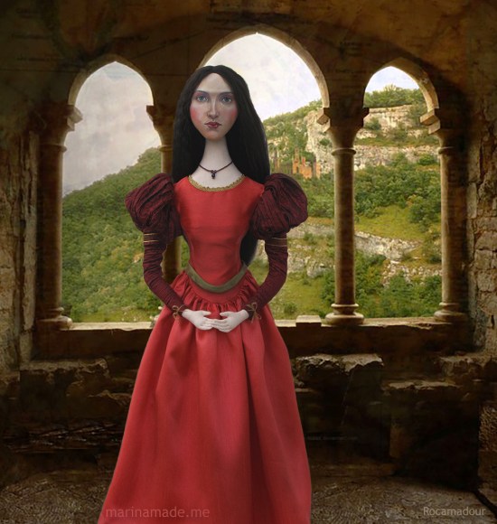 J.W.Waterhouse muse as Lady of Shalott, created by Marina Elphick for Marina's Muses. Pre-Raphaelite style.