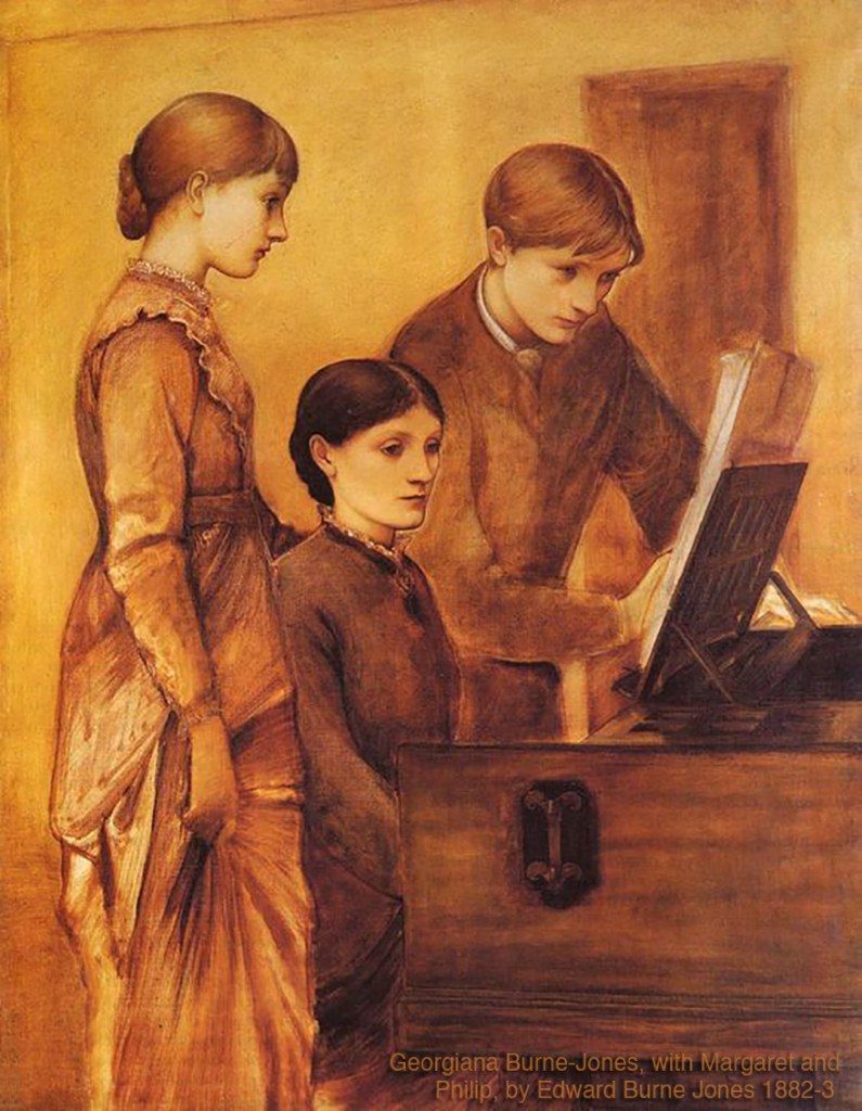 Georgiana with philip and margaret, 1882-3 by Edward Burne-Jones.