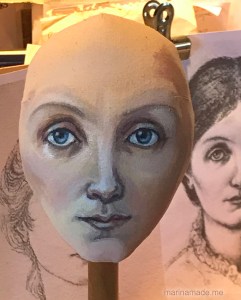 Georgiana muse head with features sketched. Burne-Jones muse designed, sculpted, modelled and painted by Marina Elphick.Georgiana Burne-Jones muse designed, sculpted, modelled and painted by Marina Elphick. Marina's muses at marinamade.me