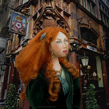 Art muse, soft sculpted figurine.