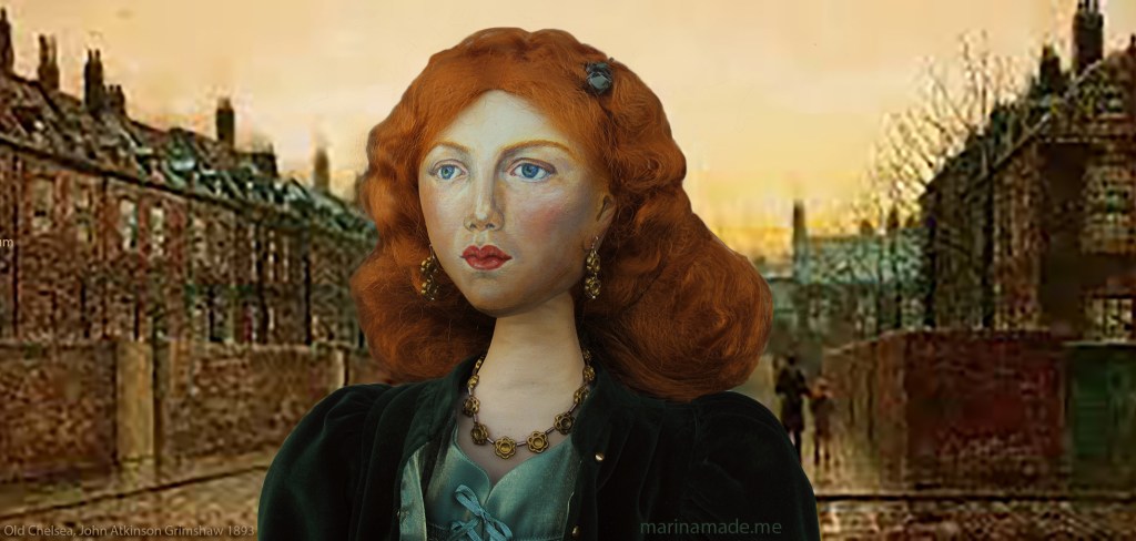 Fanny Cornforth, art muse, soft sculpted figurine.