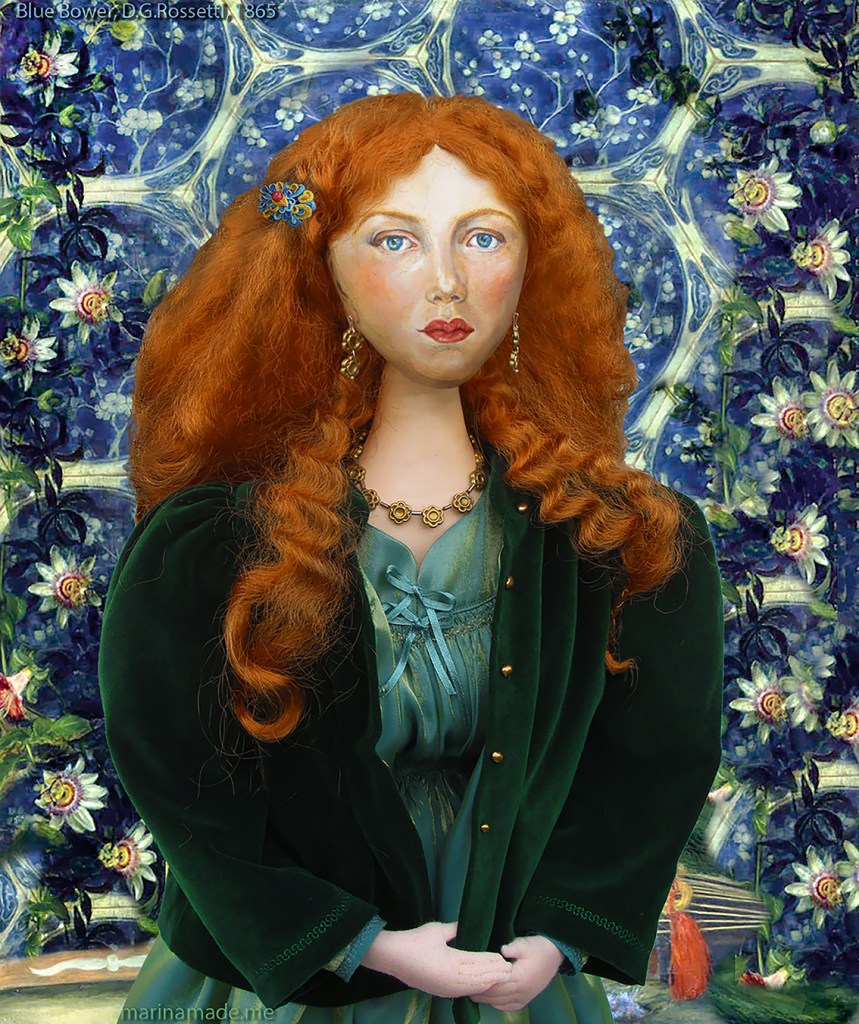 Fanny Cornforth, art muse, soft sculpted figurine.