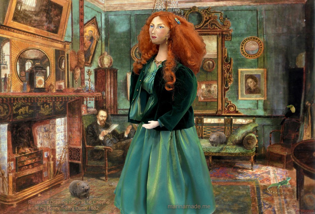 Fanny Cornforth, art muse, soft sculpted figurine.