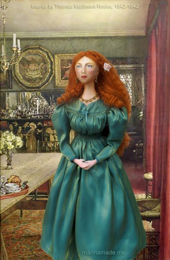 Fanny Cornforth, art muse, soft sculpted figurine.
