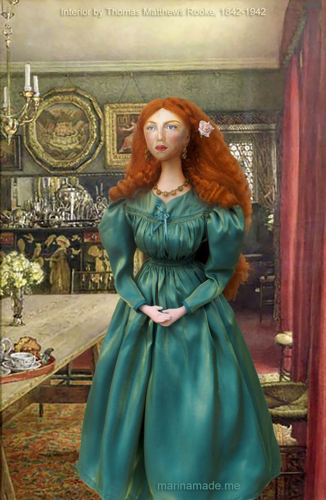 Fanny Cornforth, art muse, soft sculpted figurine.
