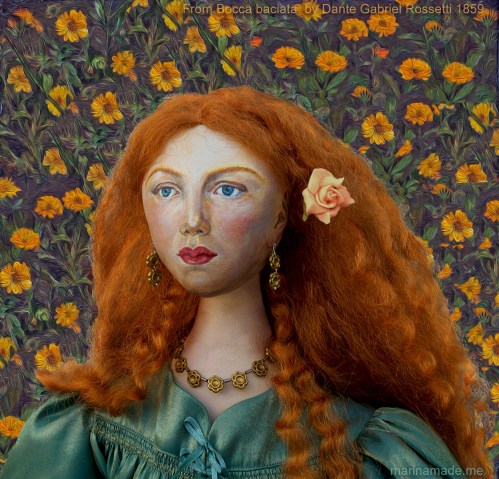 Fanny Cornforth, art muse, soft sculpted figurine.