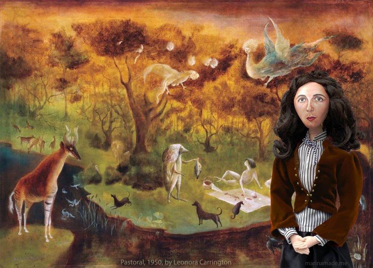 Photomontage including soft sculpture.