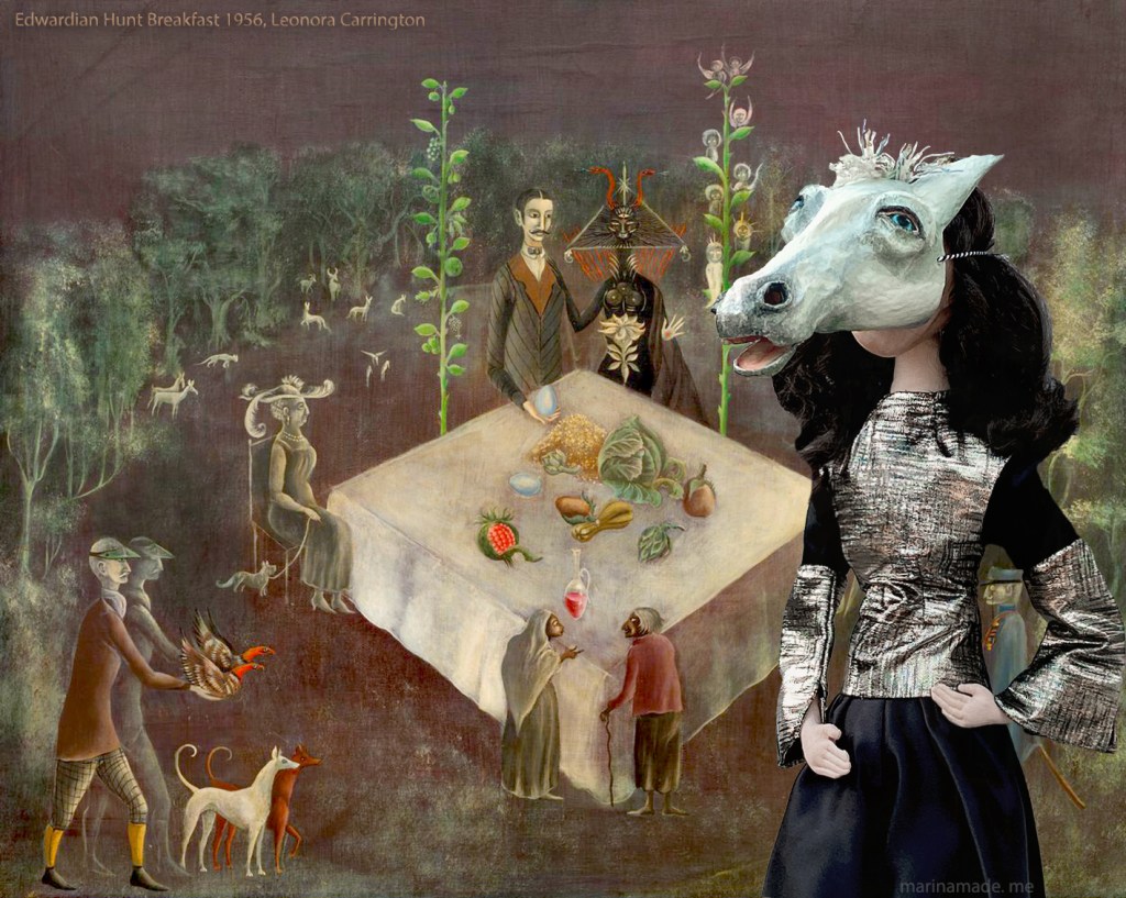 Photomontage including soft sculpture.